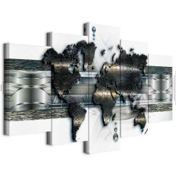 Leinwandbild - Metal World Map