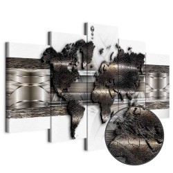 Leinwandbild - Metal World Map II