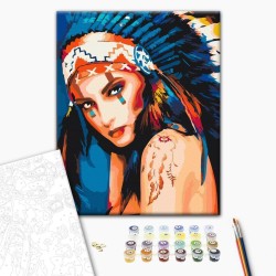 Malen nach Zahlen - Native American Girl