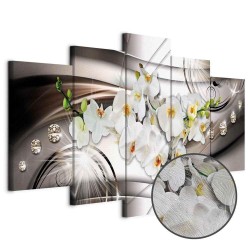 Leinwandbild - Orchid with Diamonds