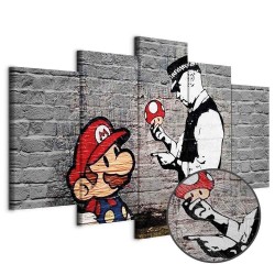 Leinwandbild - Super Mario Mushroom Cop (Banksy)