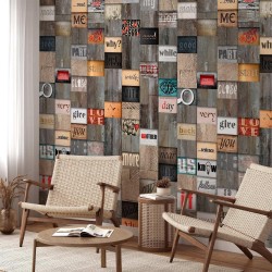 Tapete - Wooden Inscription