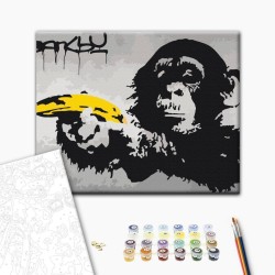 Malen nach Zahlen - Monkey (Banksy Street Art Graffiti)