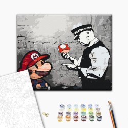 Malen nach Zahlen - Mario (Banksy)