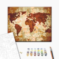 Malen nach Zahlen - World Map (Earth Colours)