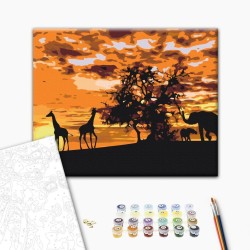 Malen nach Zahlen - Savannah (Giraffes & Elephants)