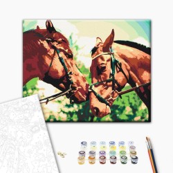 Malen nach Zahlen - Two Horses
