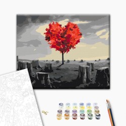 Malen nach Zahlen - Heart-Shaped Tree