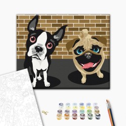Malen nach Zahlen - Cute Dogs